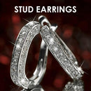 Elegant Crystal Stud Earrings Rhinestone Ear Clip for Women Wedding Jewelry