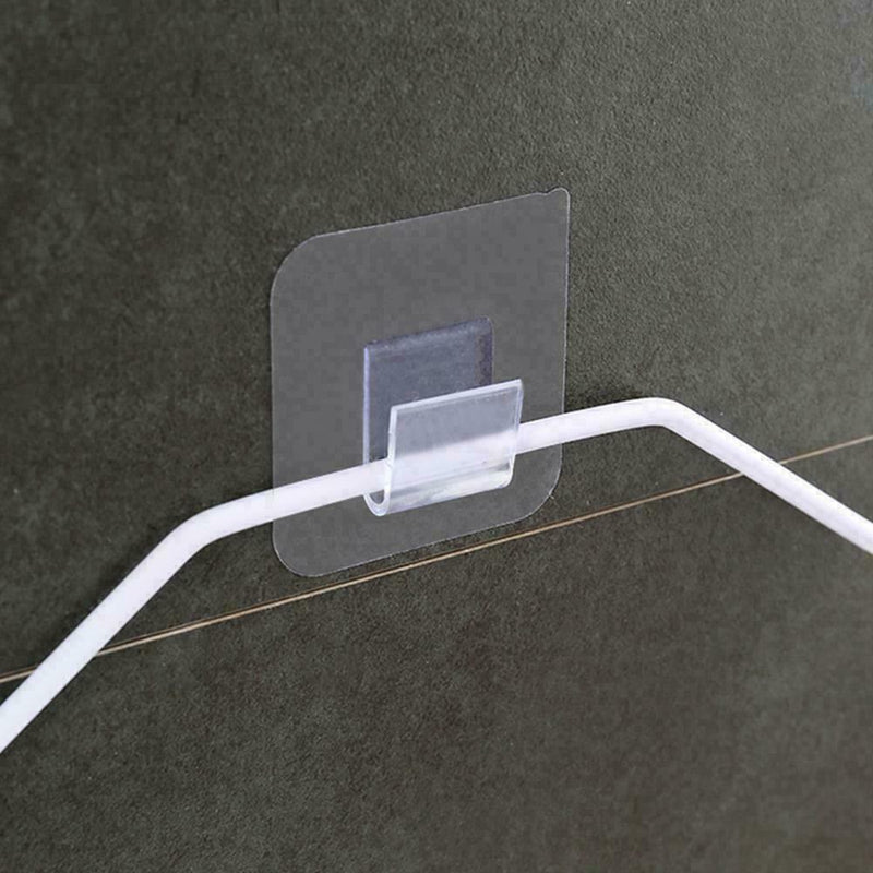 1*Double-Side Self-Adhesive Wall Mounted Hook Punch 7*7cm Hanger J3U7 UK G5G0