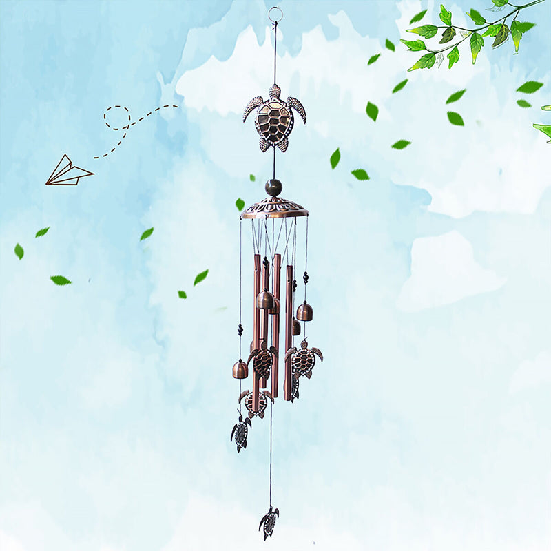 Animal Wind Chime Outdoor, Wind Bell Tubes, for Garden, Yard (Sea Turtle) Newly