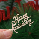 Letter Carving Wooden Slice Happy Anniversary Hanging Ornaments Wood DIY Crafts
