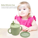 Portable Baby Silicone Cup BPA-Free Leakproof Storage Snack Bottle (Green) Newly