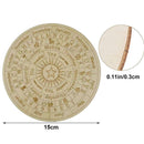 Wooden Divination Pendulum Board w/ Stars Moon Carved Coaster (Pink 15cm)