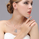Day Shiny Diamond Necklace I Love You Forever Owl Pendant Heart Animal Necklace