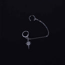 Dangler Eardrop Earrings Tassel Chain Six-Pointed Star Diamonds Long Ear Clips