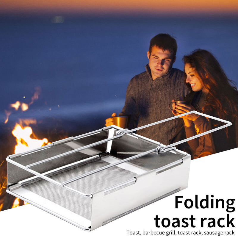 Outdoor Foldable Toaster Rack Portable Bread Toaster Sausage Grilling Kit Newly