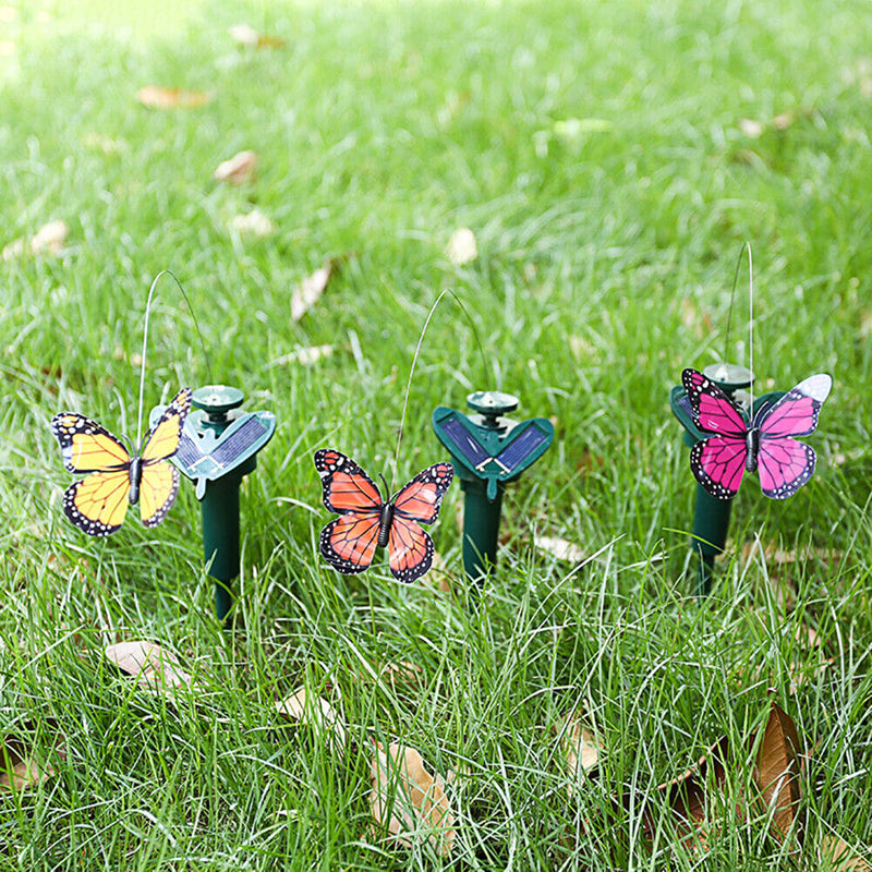 Solar Powered Artificial Flying Lawn Stakes Yard Art Ornament (Butterfly) Newly