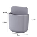 Wall Storage Box Phone Plug Holder Rack Desktop Organizer Stand (Grey) Newly
