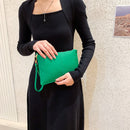 Women Clutch Handbags Envelope Wrist Bags Solid Wallet Party Purse (Green)