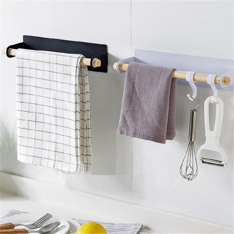 Kitchen Towel Holder Bathroom Roll Paper Storage Rack Tissue Shelf (Black) Newly
