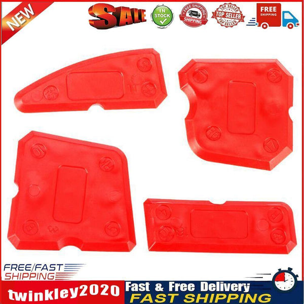 4pcs Smoothing Spatula Sealant Remover Caulking Scraper Grout Kit (Red) Newly