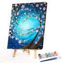 Peach Flower Oil Paint By Numbers Hand Painted Frameless Painting Home Ornament