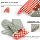 Microwave Oven Bow Print Baking Gloves Non-Slip Insulation Cooking Gloves