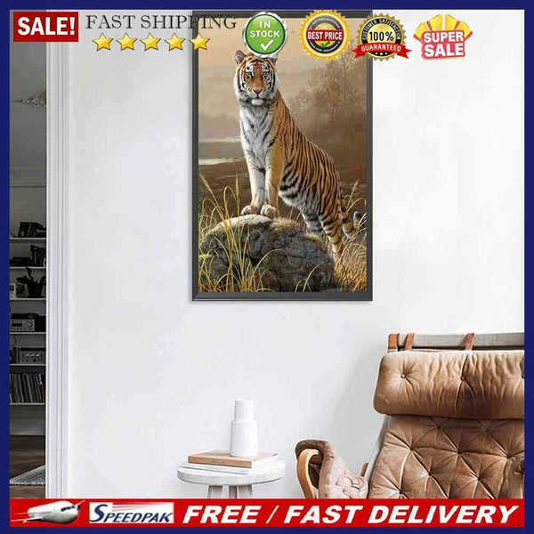5D DIY Diamond Drawing Northeast Tiger Kits Full Round Drill Wall Decor Crafts