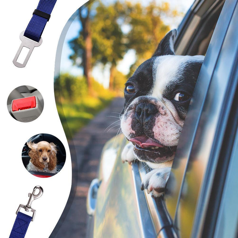 Adjustable Dogs Car Seat Belt Harness Pets Safe Seat Traction Rope (Blue) Newly