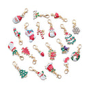 Style Christmas Key Chains Enamel Keychains Lobster Buckle Snowman Bell Tree