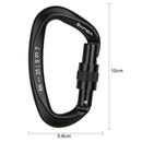 25KN D Shape Safety Lock Carabiner Outdoor Rock Climbing Buckle (Black)