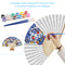 Hand Painted Folding Fan Oil Paint By Numbers DIY Snowman Kid Drawing Craft Gift
