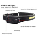 USB Rechargeable Flashlight LED Headlamp Head Torch Fishing Light COB Headlight