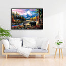 Black Bears Oil Paint By Numbers Kits Canvas Picture Gift for Adults Children