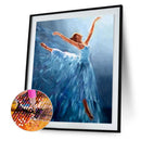 Ballet Girl 5D Full Round Diamond Painting Women Rhinestones Cross Stitch Gif