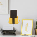 Adhesive Remote Control Mobile Phone Charging Plug Organizer Rack (Yellow) Newly
