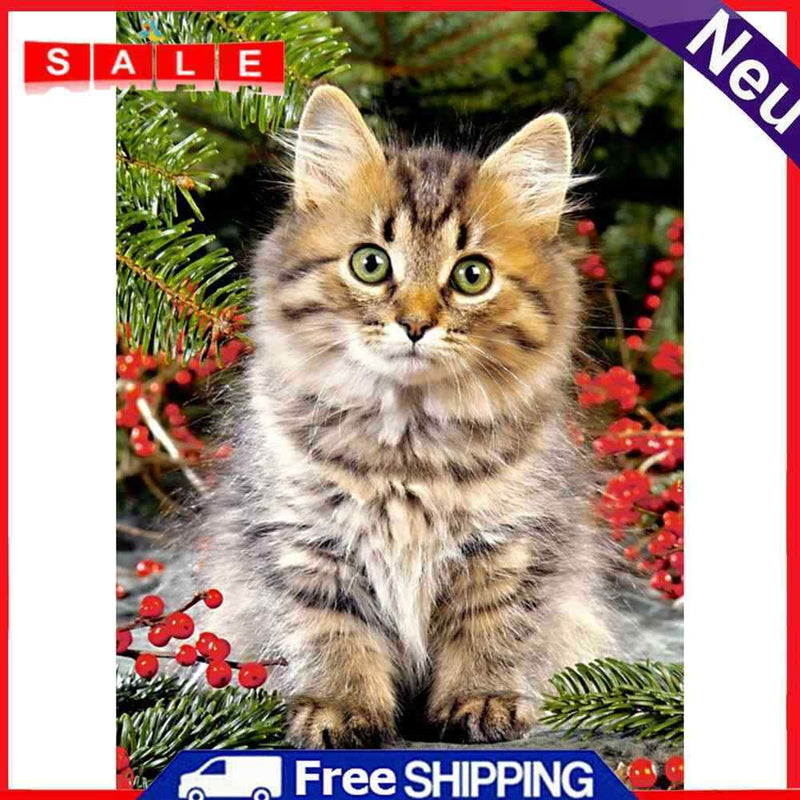 DIY Diamond Paintings Cute Cat Cross Stitch Embroidery Art Bead Picture Kits