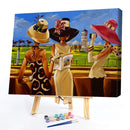 Painting By Numbers DIY Kit Gossip Women Hand Painted Canvas Oil Art Picture