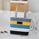 Fashion Striped Shoulder Handbags Women Big Top-handle Bag Canvas Shopping Totes