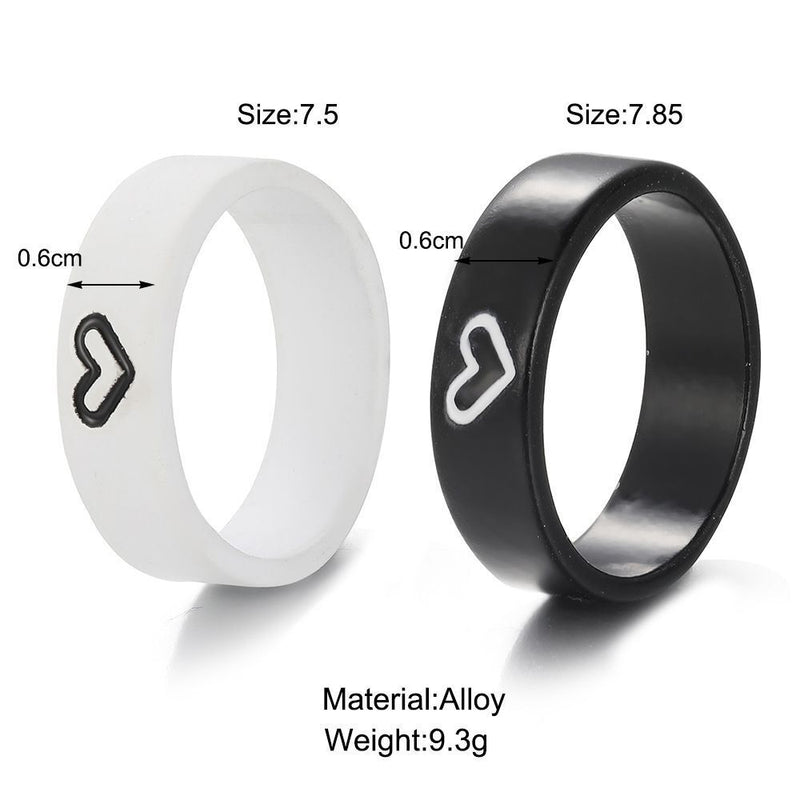 Weddings Romantic Couple Rings Rings Combination Black White Love Lover Gifts