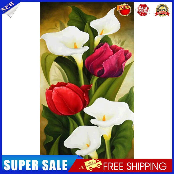 Tulips and Calla Lilies Oil Paint By Numbers Kit DIY Acrylic Painting Decor