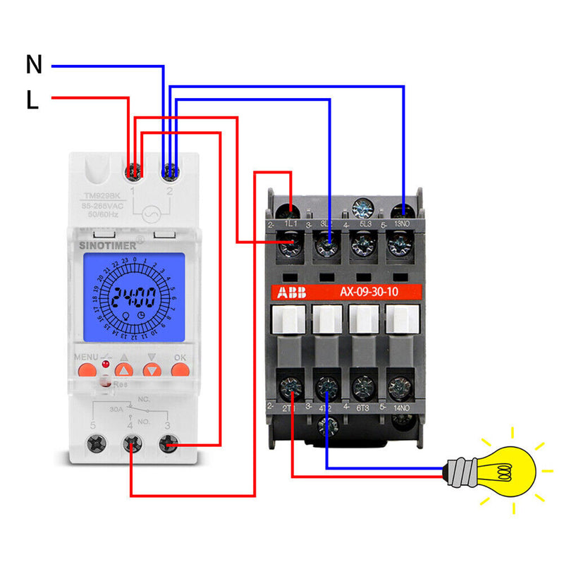 TM929BKL Digital 24h 85-265V Din Rail Smart Analog Timer Switch (30A) Newly