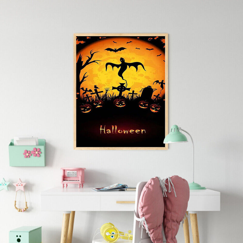 Halloween Pumpkin Ghost Oil Paint By Numbers Kit Art Decor 40x50cm (B1598)