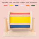 Montessori Sensory Spinning Drum Wooden Textile Baby Kid Educational Instrument