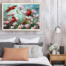 DIY Oil Painting By Number Kit Flowers Birds Hand Painted Craft Drawing