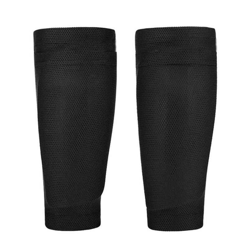 1 Pair Soccer Protective Socks Shin Pads Shin Guard with Pocket (Black L)