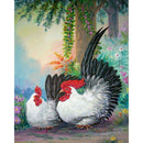 Paint By Numbers DIY Garden Rooster Hand Painted on Canvas Oil Craft Wall Decor