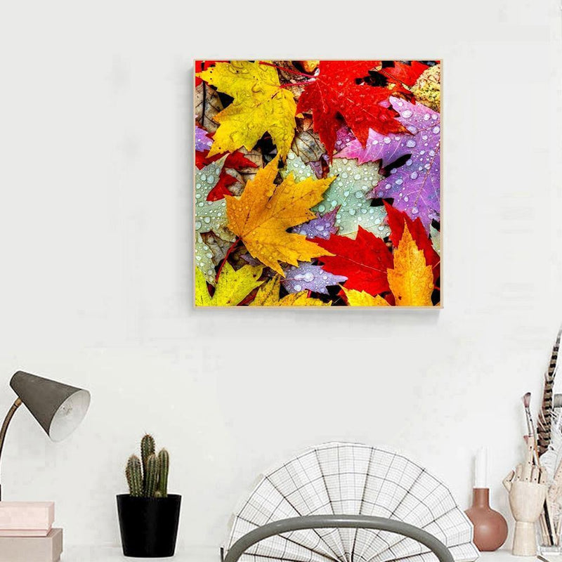 5D DIY Full Drill Diamond Painting Maple Leaf Embroidery Craft Kit Bedroom Decor