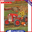 5D Rhinestone Pictures DIY Red Tractor Full Round Drill Diamond Painting Kit