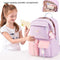 #A Backpack Hit Color Middle School Student Book Bag Casual Daypack with Pendant