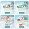 Ice Tray - Ice Cube Tray with Lid and Bin (3 Trays 1 Ice Bucket & Scoop)