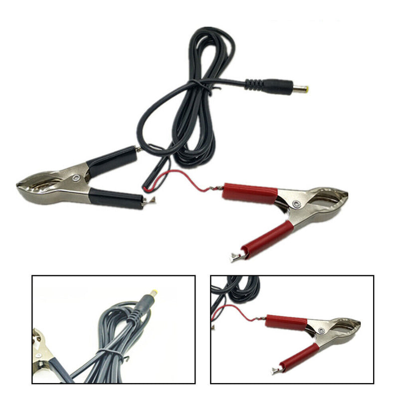 1.5m 12V/24V Universal Battery Crocodile Clip Cable DC Plug Alligator Clamp Wire