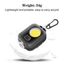 Emergency Work Lights Keychains Waterproof COB LED Flashlight Torch (Black)