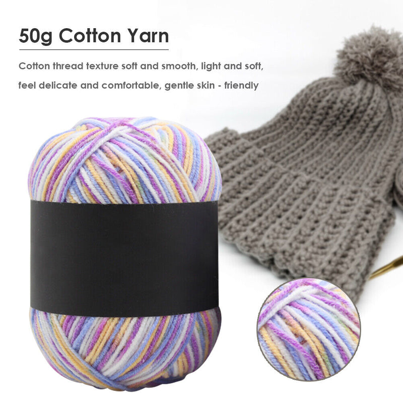 Gradient Color Milk Cotton Yarn Scarf Sweater Crochet Knitting Yarn (U) Newly