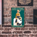 Dog and Girl Retro Metal Plate Tin Sign Plaque for Bar Pub Club Cafe Poster