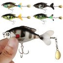 Propeller 9.5cm 16.9g Fish Bait Popper VMC Hooks Rotate Tail Fishing Lure
