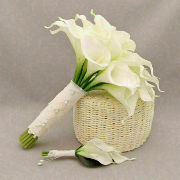 Weiß künstliche Calla-Lilie blüht Blumenstrauß Garden Hochze D6F9 G7K5 W9U5 X7M4
