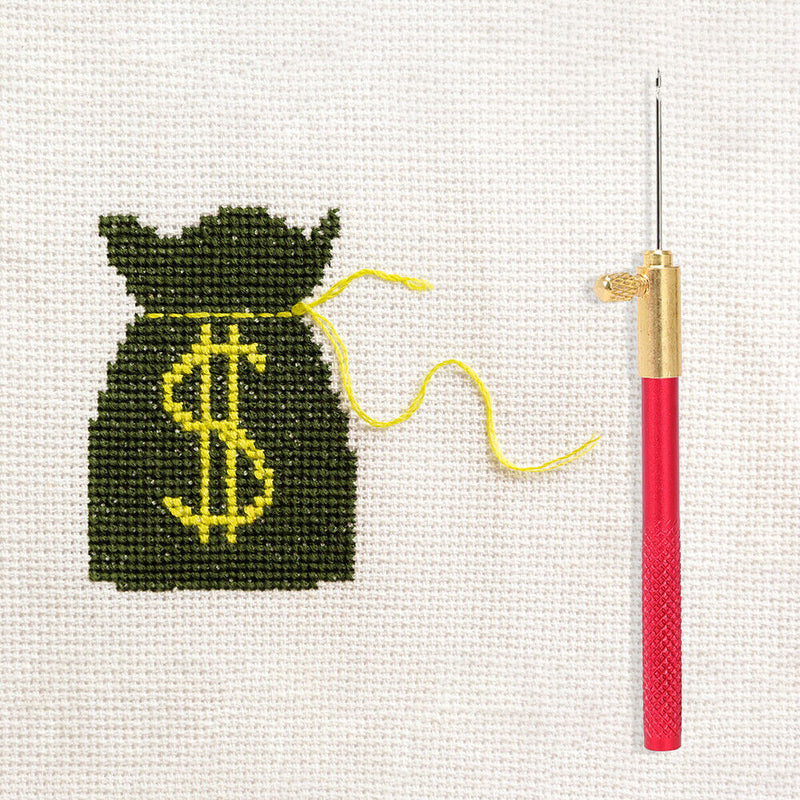 French Crochet Embroidery Tambour Beading Hoop Hook with 3 Needles DIY Craf