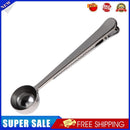 Stainless Steel Ground Coffee Measuring Spoon Scoop With Bag Sealing Clip
