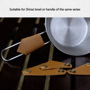 Leather Camping Bowl Gloves Triangular Buckle Handle Cover Cup Holder Sleeve