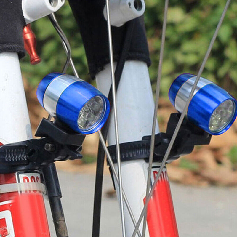 Bicycle Front Head Light 6LED MTB Fork Handlebar Safety Night Lamp (Blue) Newly